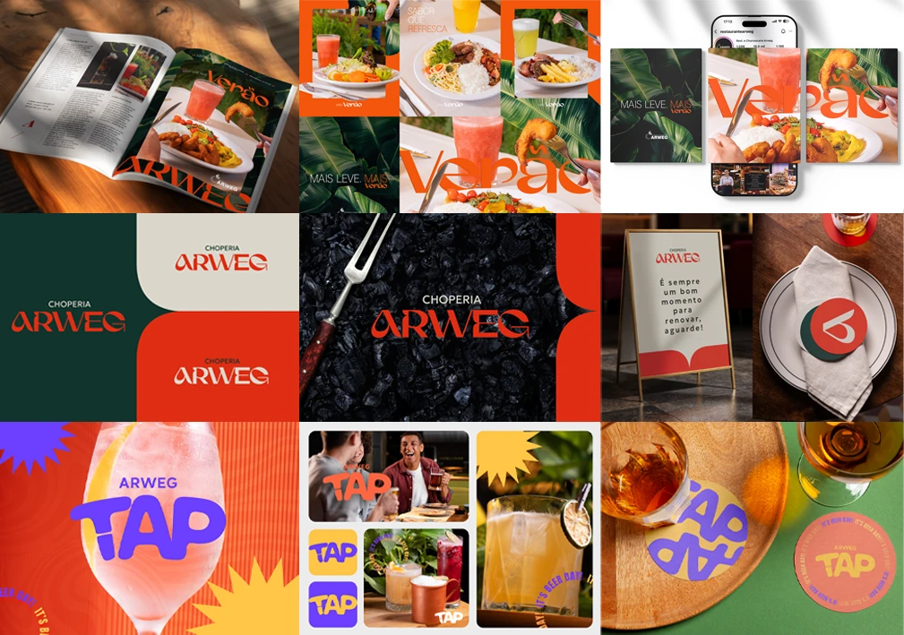 Identidades, campanhas e materiais das operações ARWEG